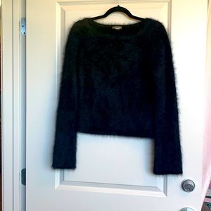 J. Crew Black Fuzzy Sweater Size S